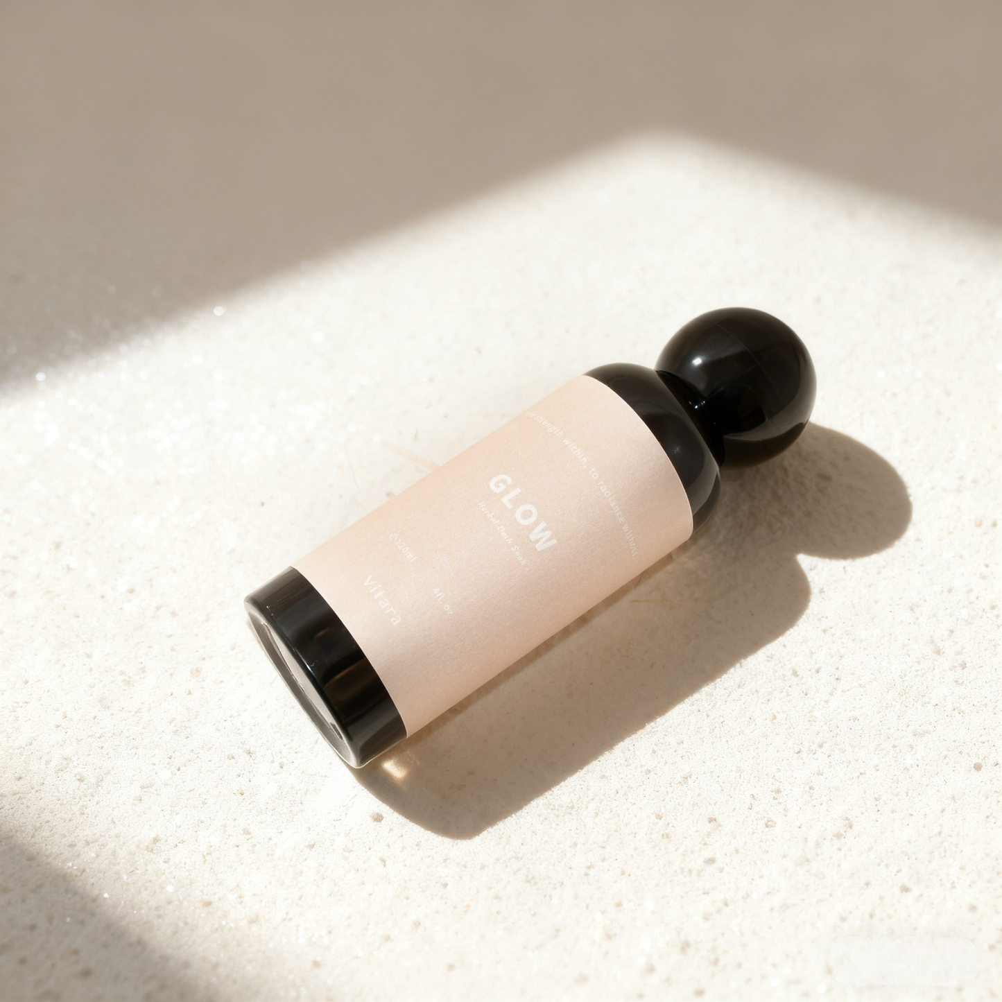 Vitara herbal bath soak Glow at a tilted angle