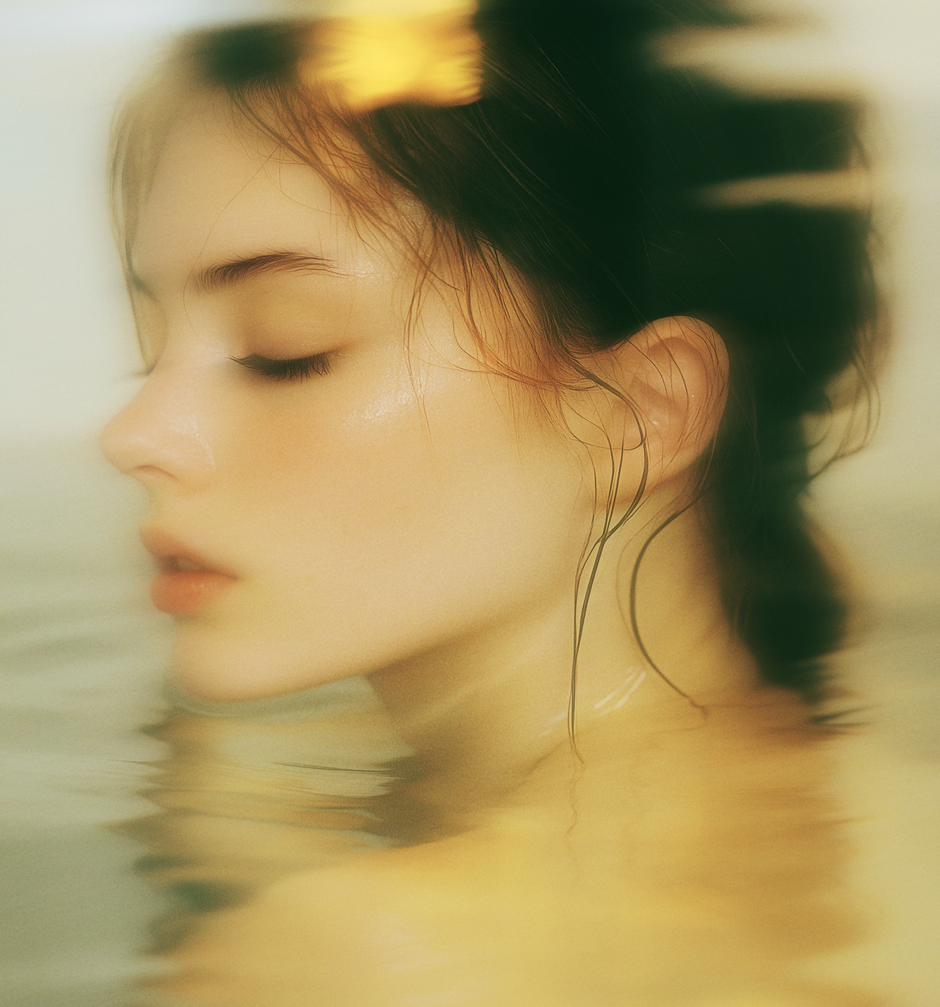 A woman soaking in a relaxing and healing herbal bath